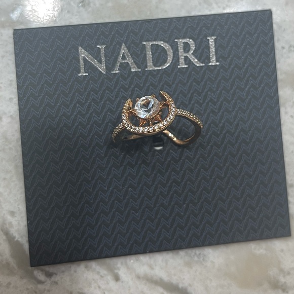 Lot of 2 Rings Nadri Wishes Crystal Nordstrom Gold / Black Stone & Rose Gold - Picture 4 of 15